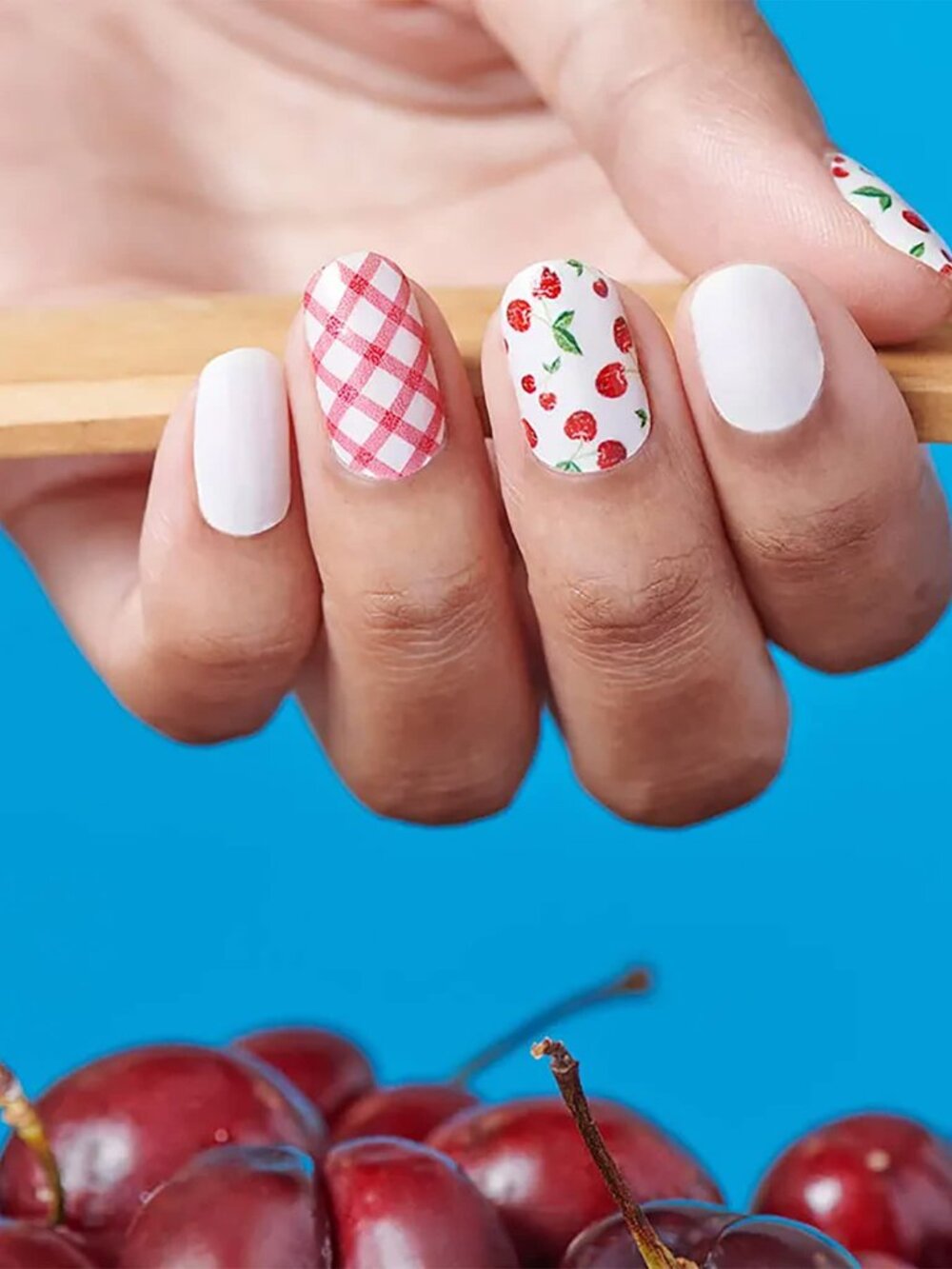 Cherry Picked Color Street Nail Polish Strips Retired Red White Polish